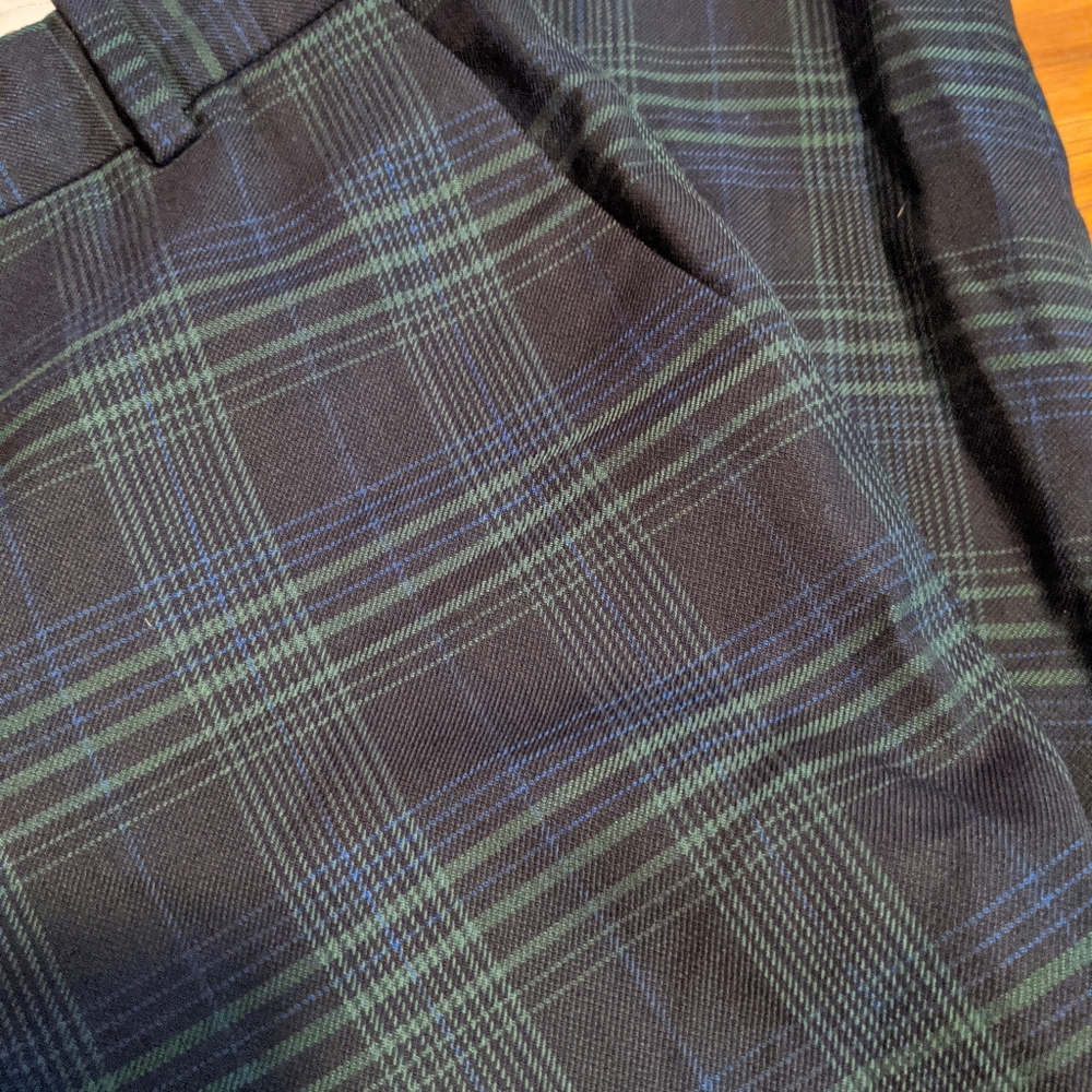 🔴SOLD🔴 J.Crew Green & Navy Plaid Pants C - Picture 5 of 6